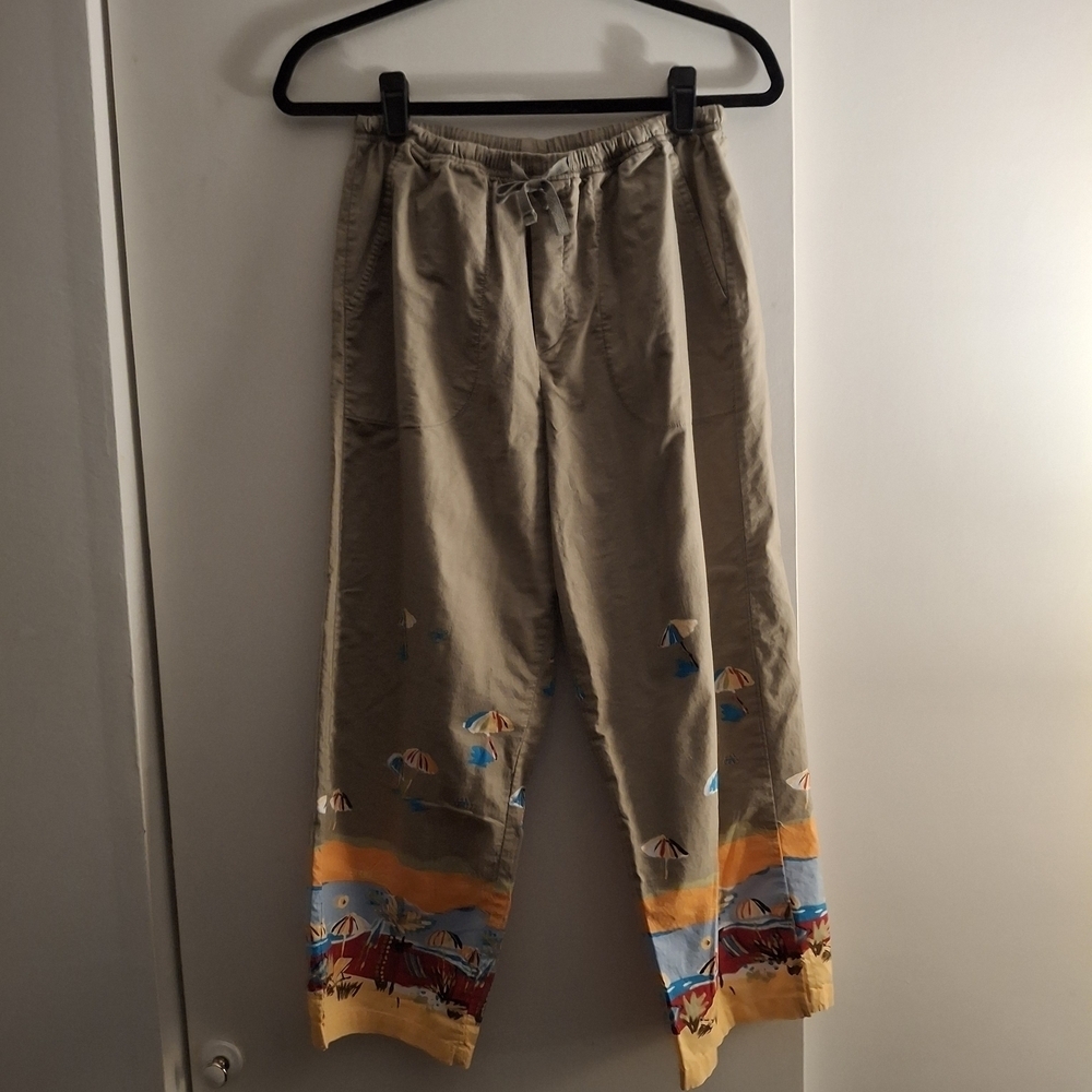 White Stag Women's Tan Beach-Themed Chinos